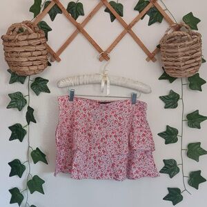 Motel Rocks Pink Floral Mini Skirt